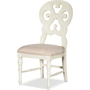 Charleston Scroll-Back Dining Chair - White