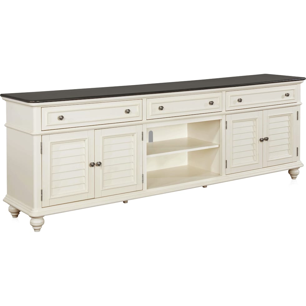 charleston white tv stand   