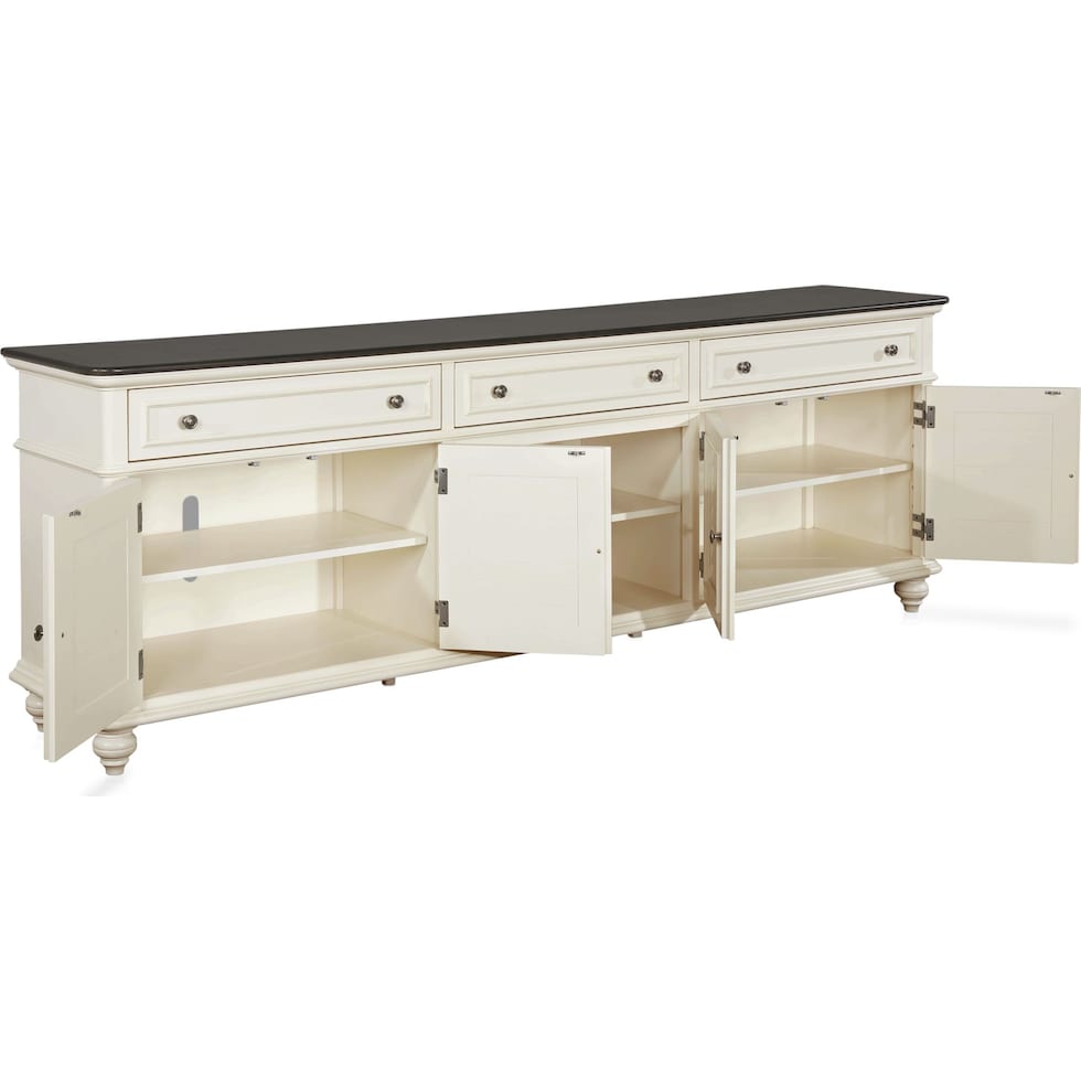charleston white tv stand   