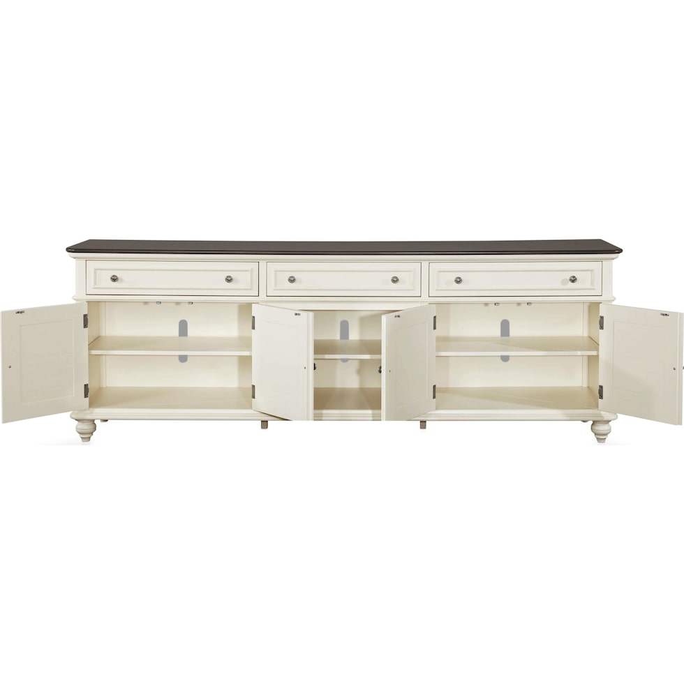 charleston white tv stand   