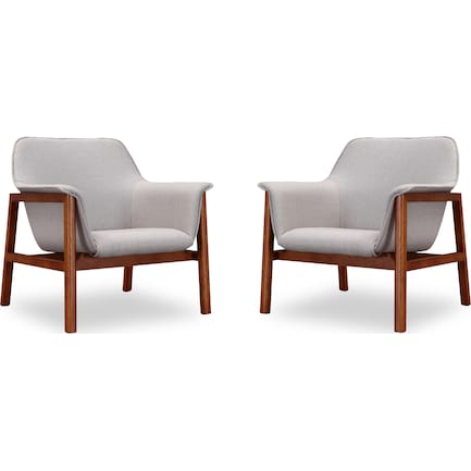 Charlize Set of 2 Accent Chairs - Grey
