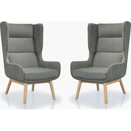 Charlize Set of 2 Accent Chairs - Graphite