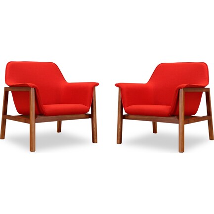 Charlize Set of 2 Accent Chairs - Orange
