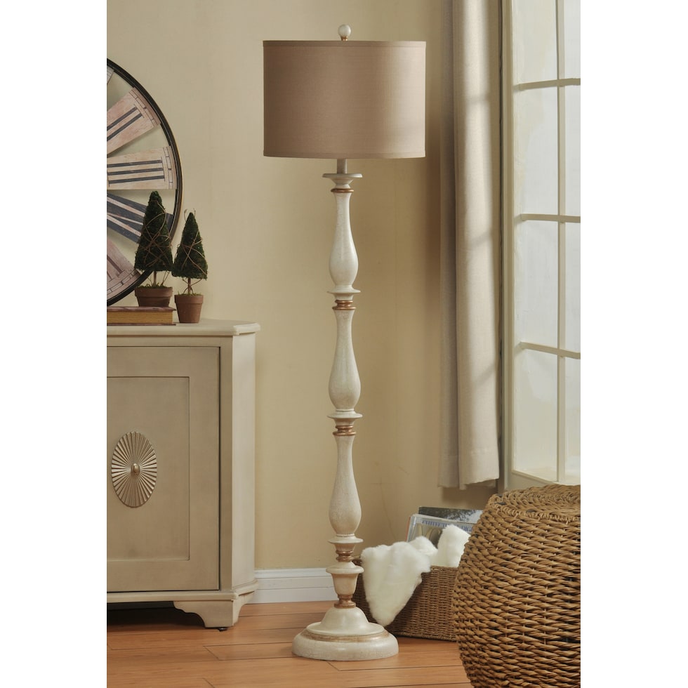 charlton white floor lamp   