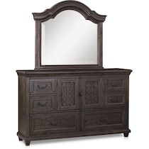 charthouse bedroom dark brown dresser & mirror   