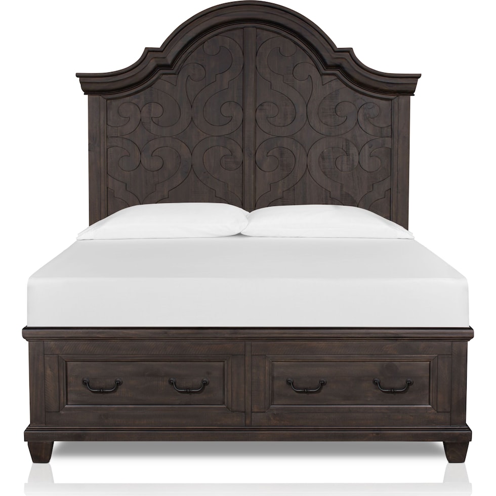 charthouse bedroom dark brown king storage bed   