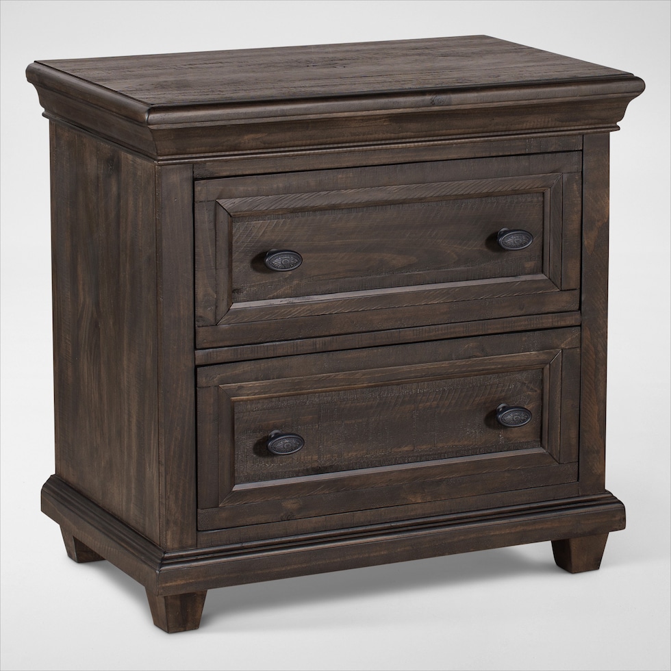 charthouse bedroom dark brown nightstand   