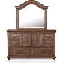 charthouse bedroom light brown dresser & mirror   