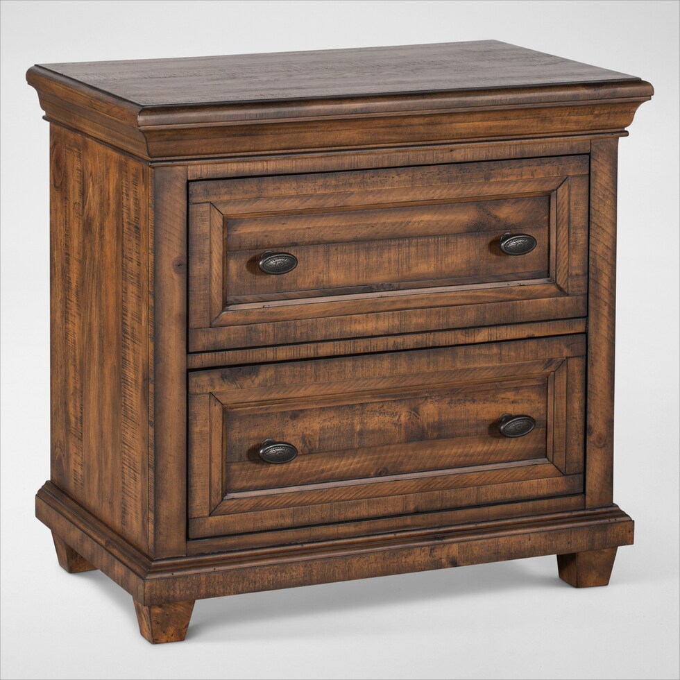 charthouse bedroom light brown nightstand   
