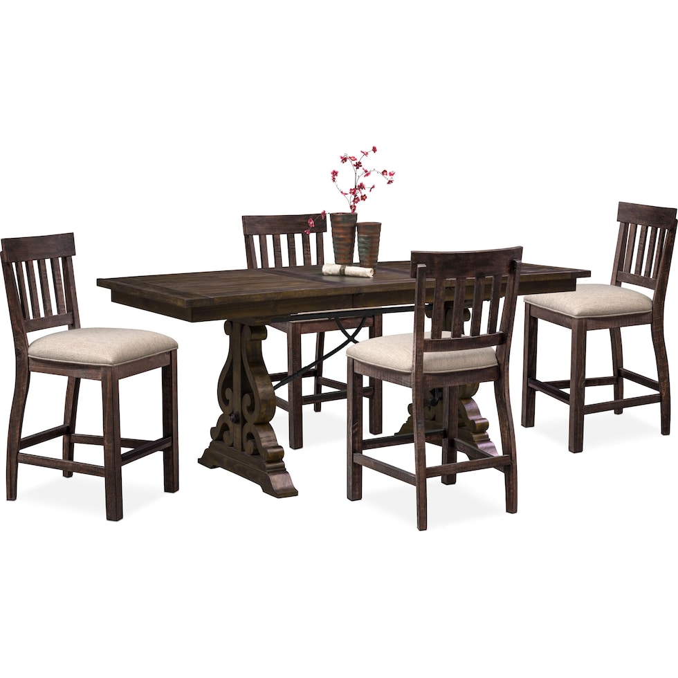 charthouse counter height dark brown  pc counter height dining room   