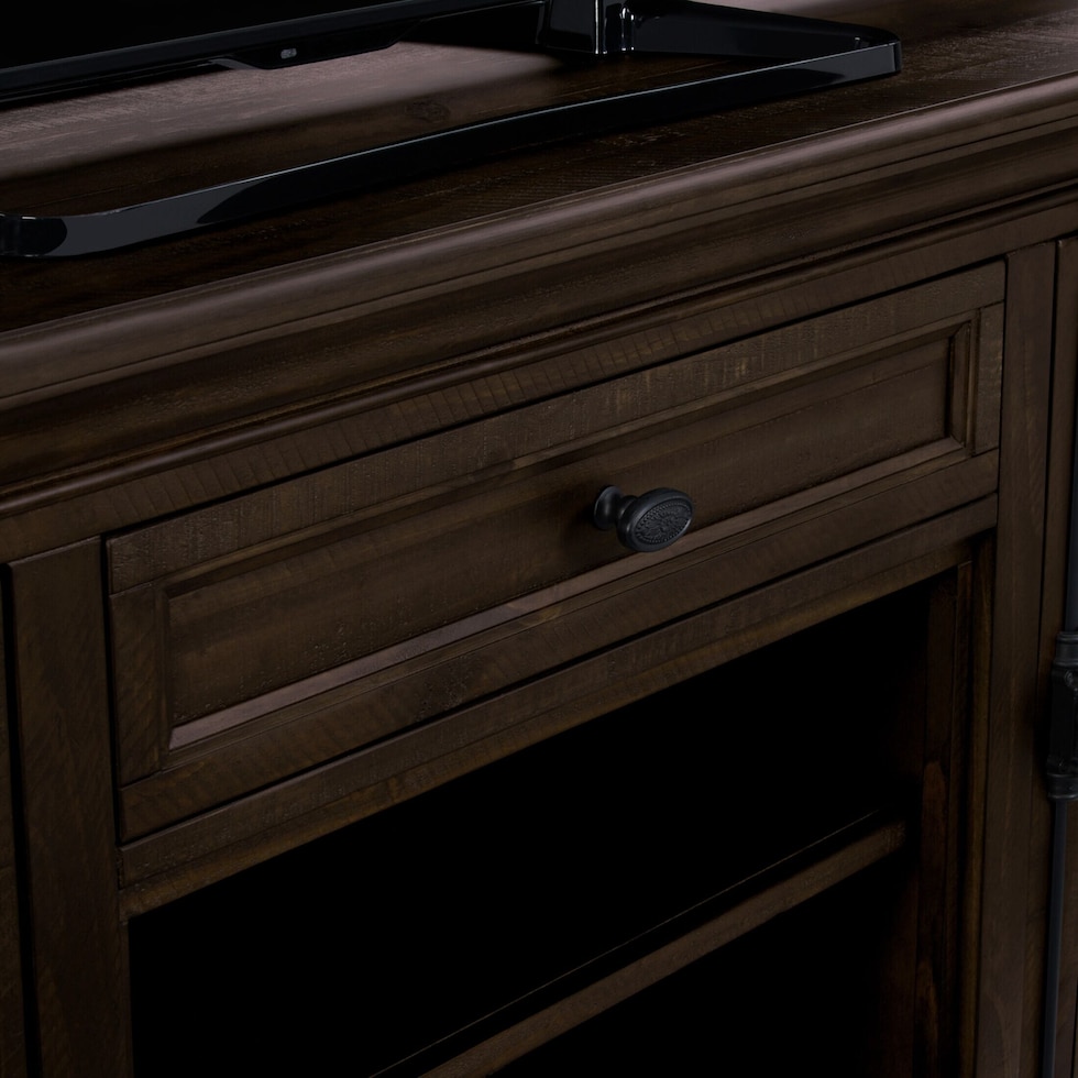 charthouse entertainment dark brown fireplace tv stand   