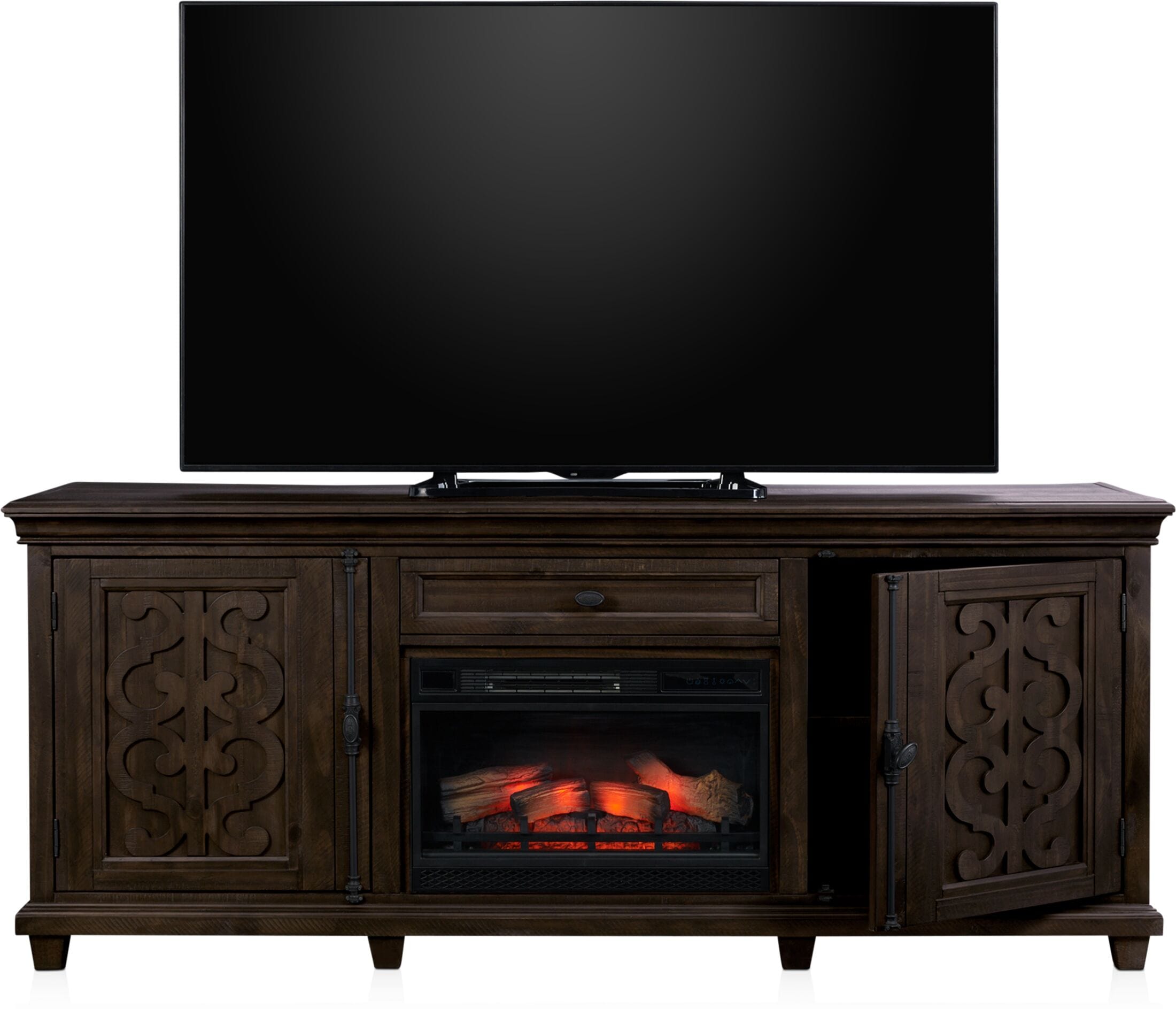 Charthouse fireplace store tv stand