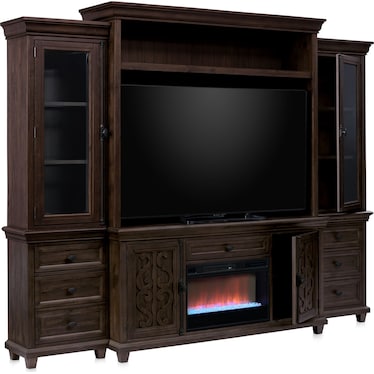 Charthouse Entertainment Wall with Fireplace
