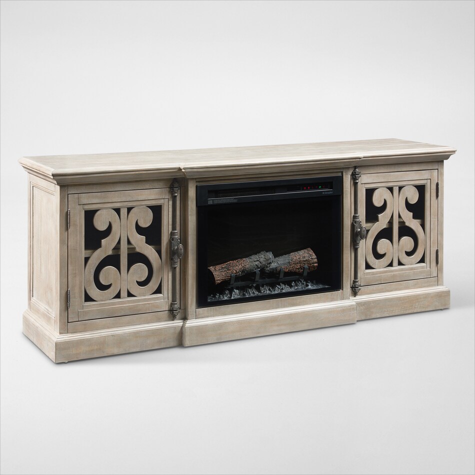 Charthouse Fireplace TV Stand Gray American Signature Furniture