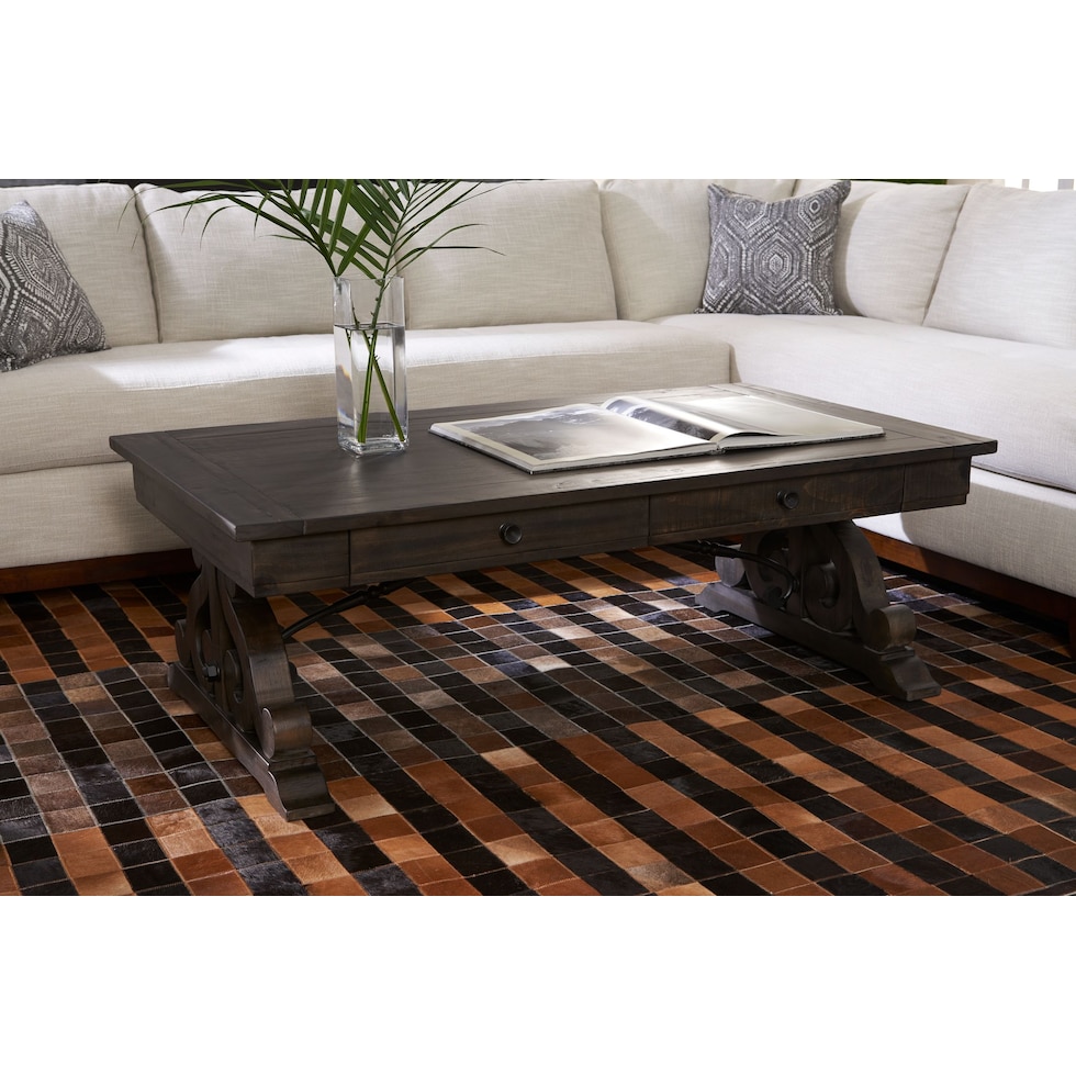 charthouse tables dark brown coffee table   