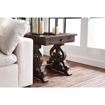 charthouse tables dark brown end table   