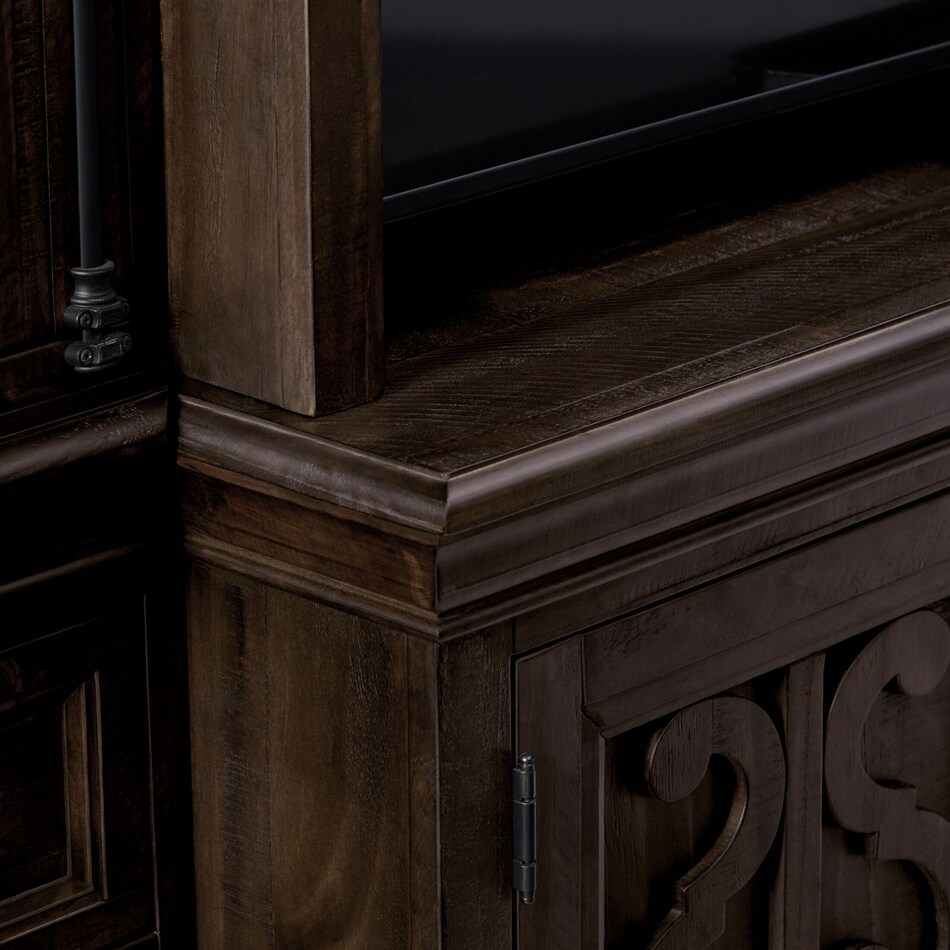 Charthouse Entertainment Wall with Contemporary Fireplace Charcoal