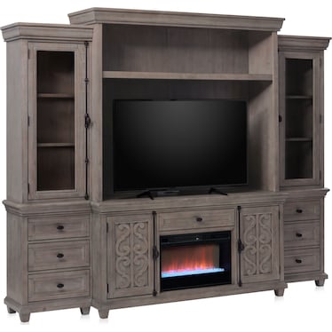 Charthouse Entertainment Wall with Fireplace