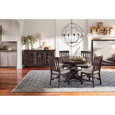 Charthouse Round Dining Table and 4 Side Chairs