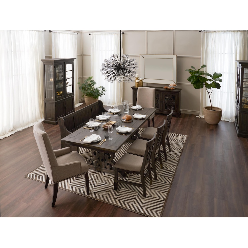charthouse charcoal dining table   