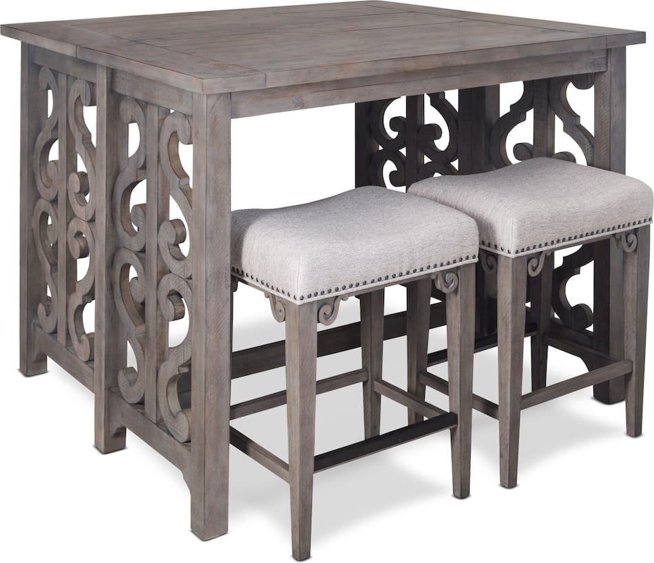 Charthouse Breakfast Bar and 2 CounterHeight Backless Stools
