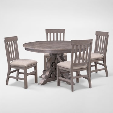 Charthouse Round Dining Table and 4 Side Chairs