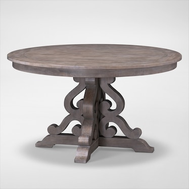 Charthouse Round Dining Table and 4 Upholstered Side Chairs