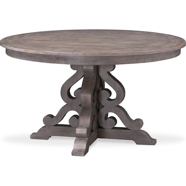 Charthouse Round Dining Table and 4 Dining Chairs - Gray