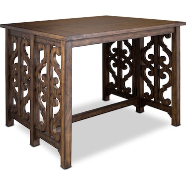 Charthouse Breakfast Bar and 2 Counter-Height Backless Stools - Nutmeg