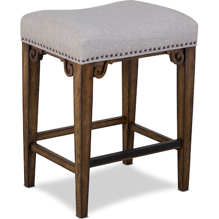 Charthouse Counter-Height Backless Stool - Nutmeg