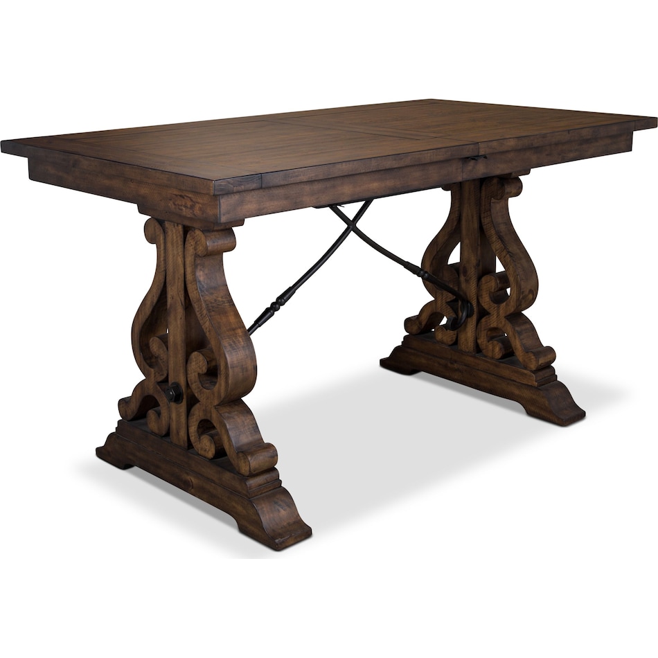 charthouse light brown counter height table   