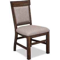 charthouse light brown upholstered dining chair   