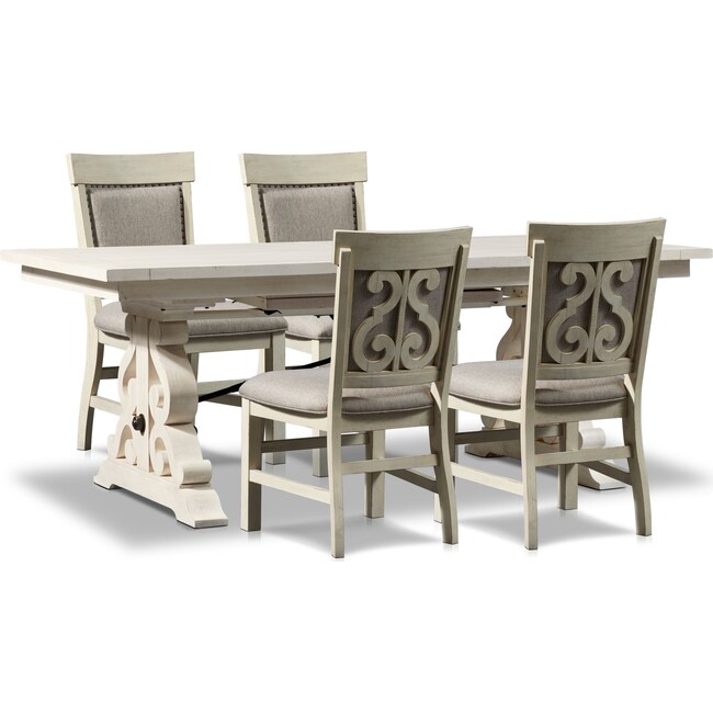 Dining Room Furniture - Charthouse Rectangular Dining Table and 4 Upholstered Side Chairs