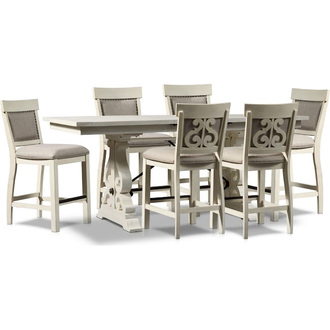 Dining Room Furniture - Charthouse Counter-Height Dining Table and 6 Upholstered Stools