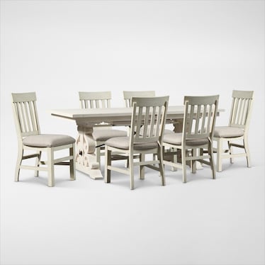 Charthouse Rectangular Extendable Dining Table and 6 Dining Chairs