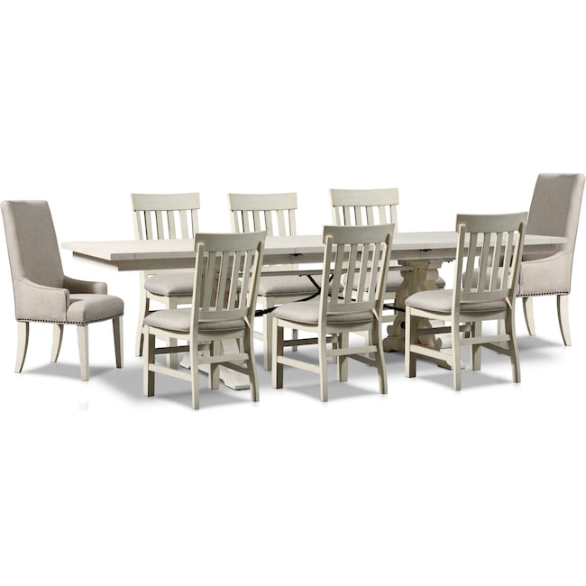 Dining Room Furniture - Charthouse Rectangular Dining Table, 2 Host Chairs and 6 Dining Chairs