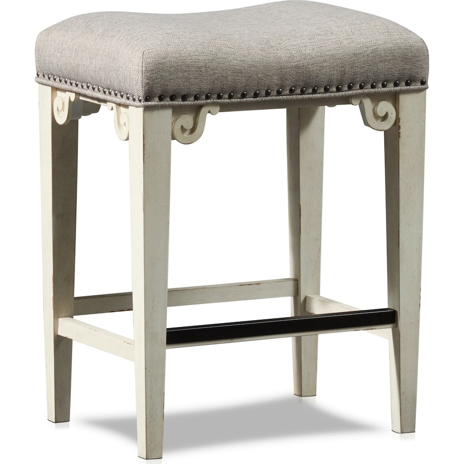 charthouse white backless counter height stool   