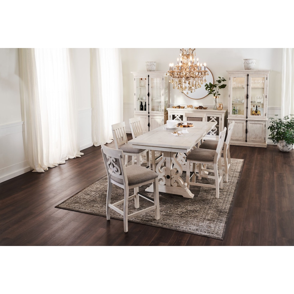 charthouse white counter height dining table   