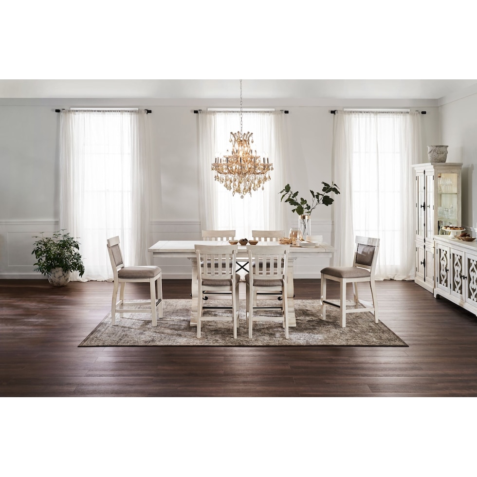 charthouse white counter height dining table   