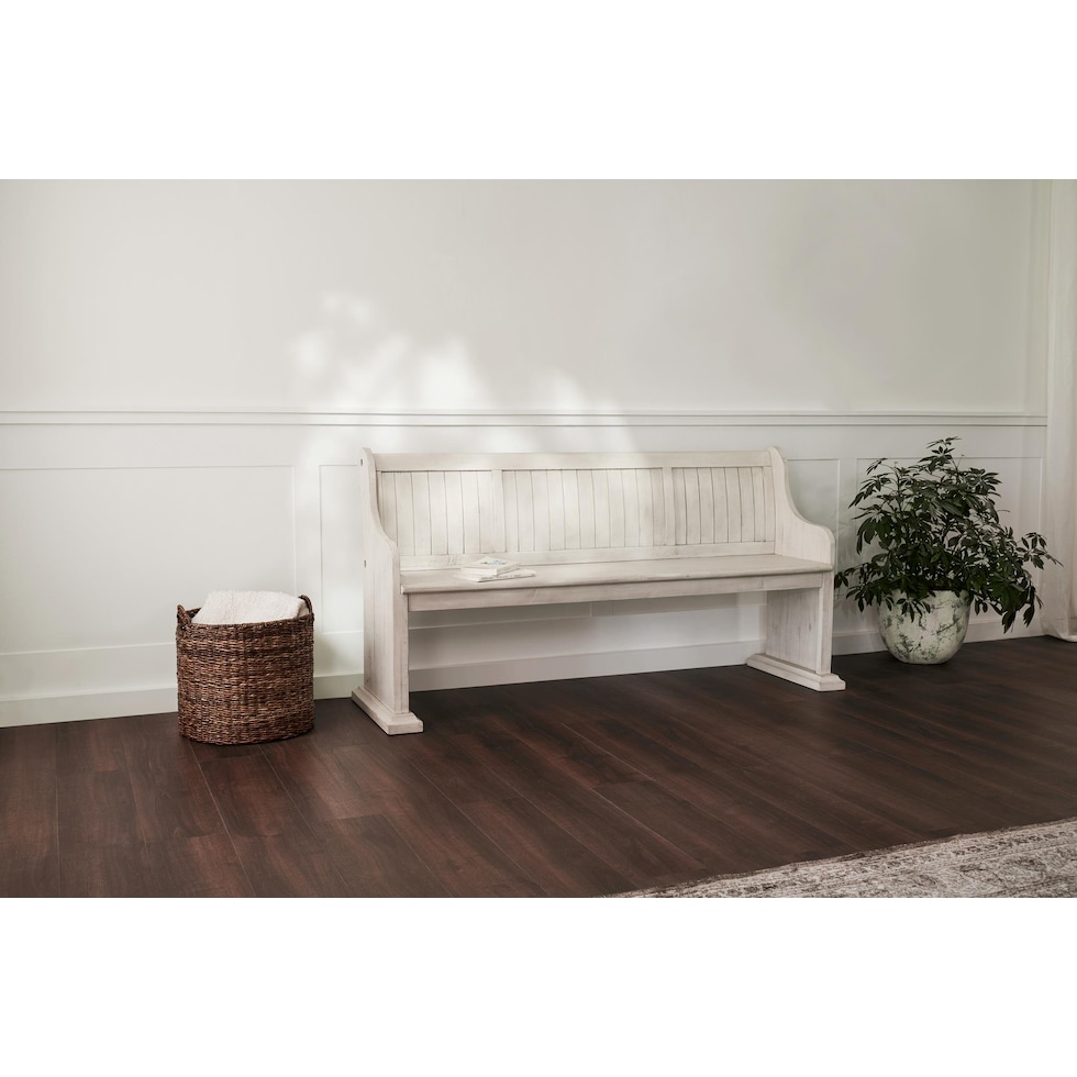 charthouse white dining bench   