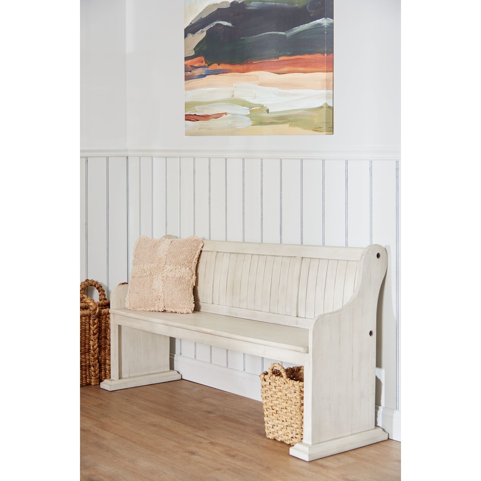 charthouse white dining bench   