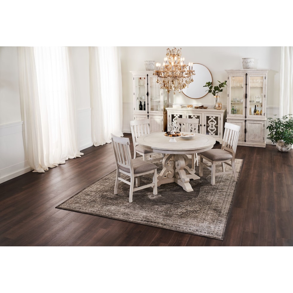 charthouse white dining table   