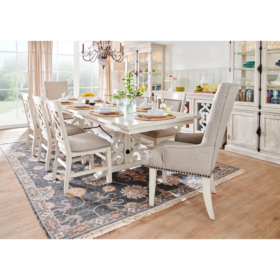 charthouse white dining table   