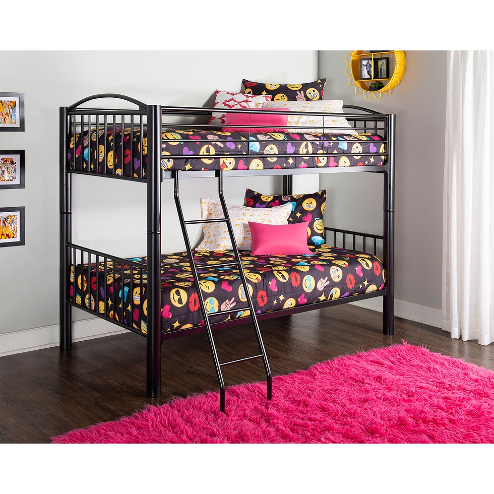 chase black twin over twin bunk bed   