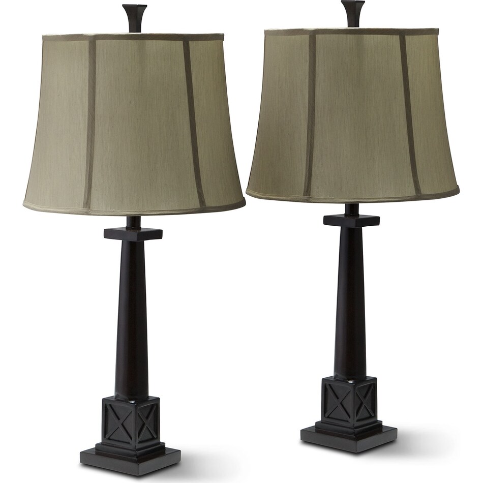chase dark brown  pack table lamps   