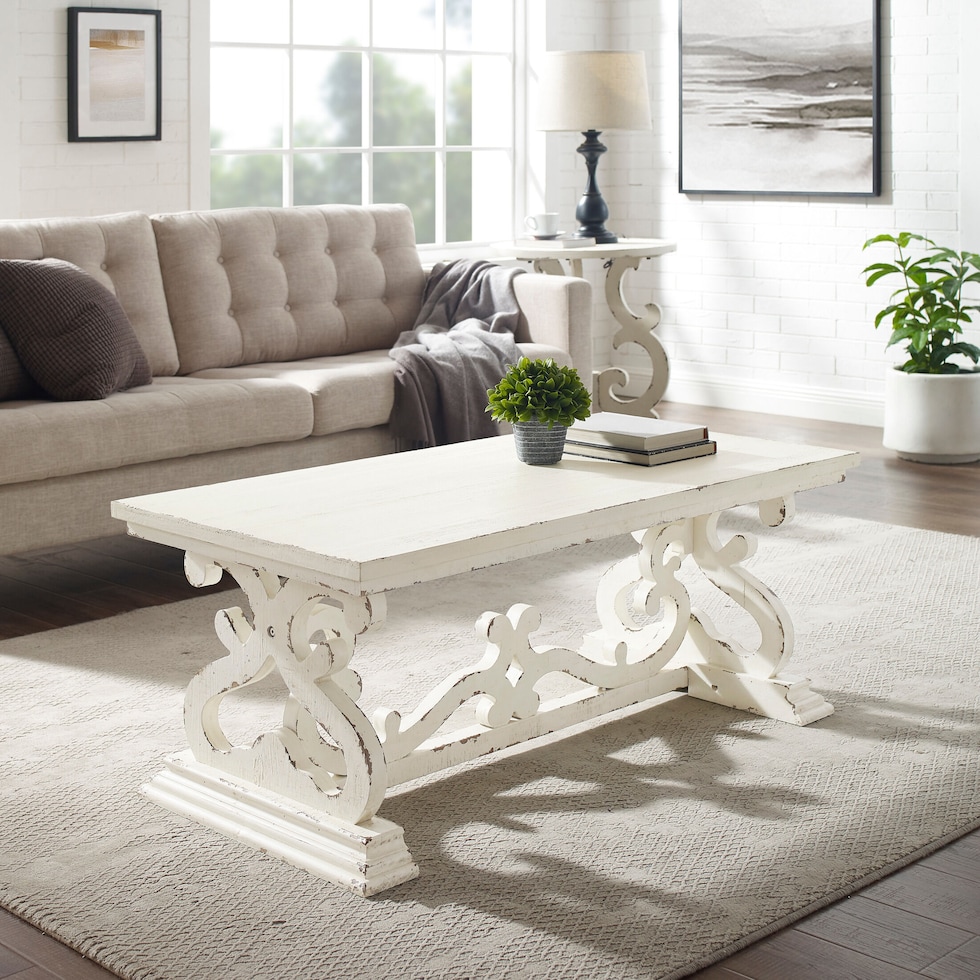 chasen white coffee table   