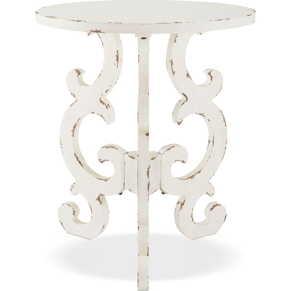 chasen white end table   