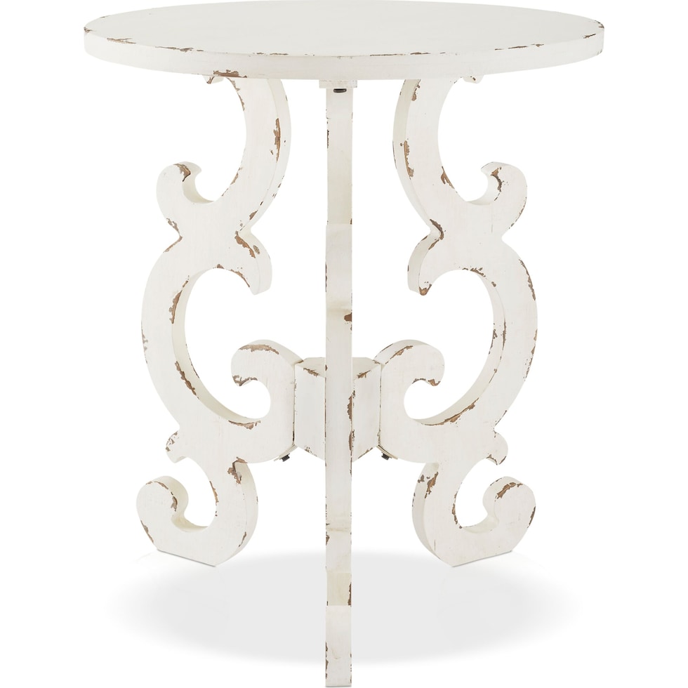 chasen white end table   
