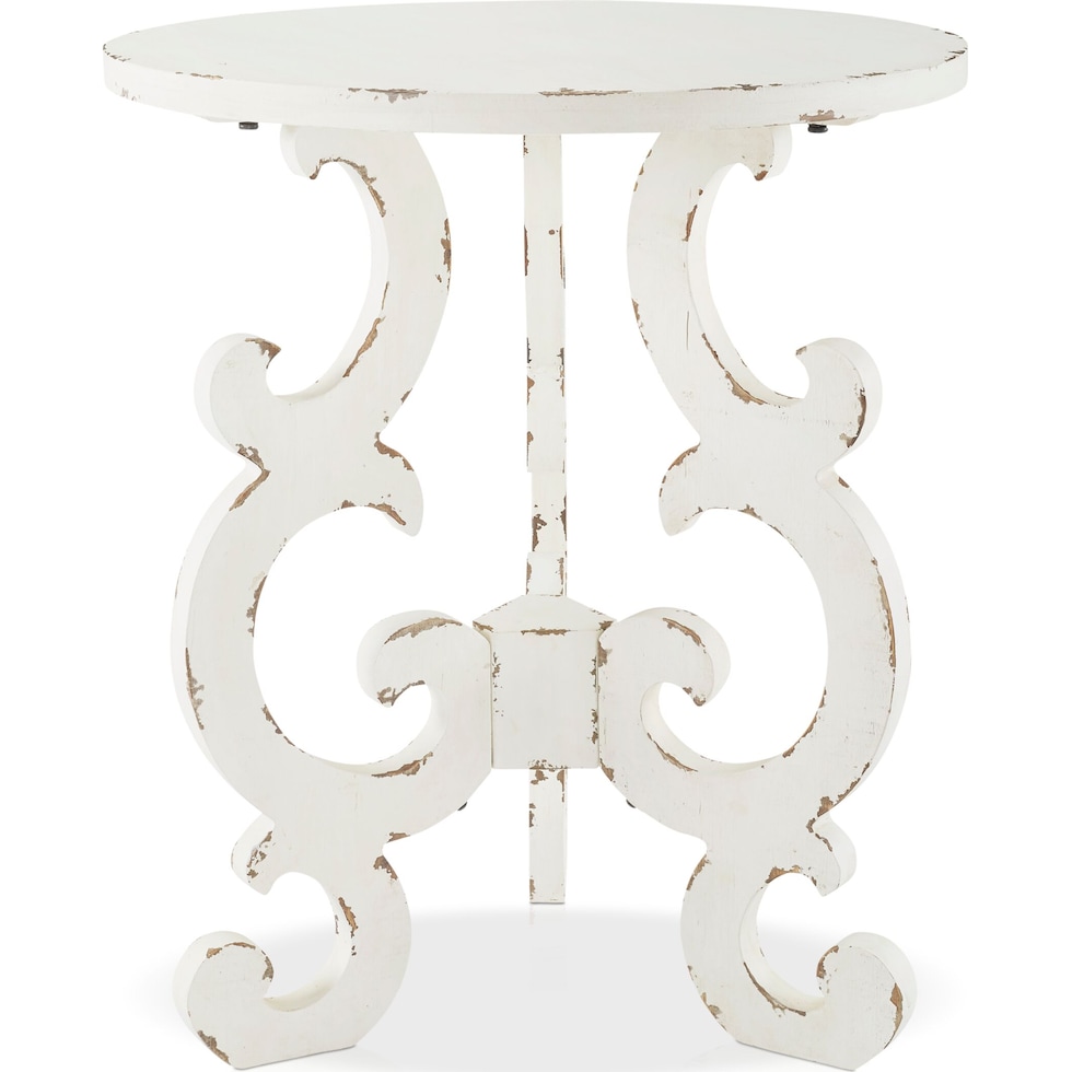 chasen white end table   