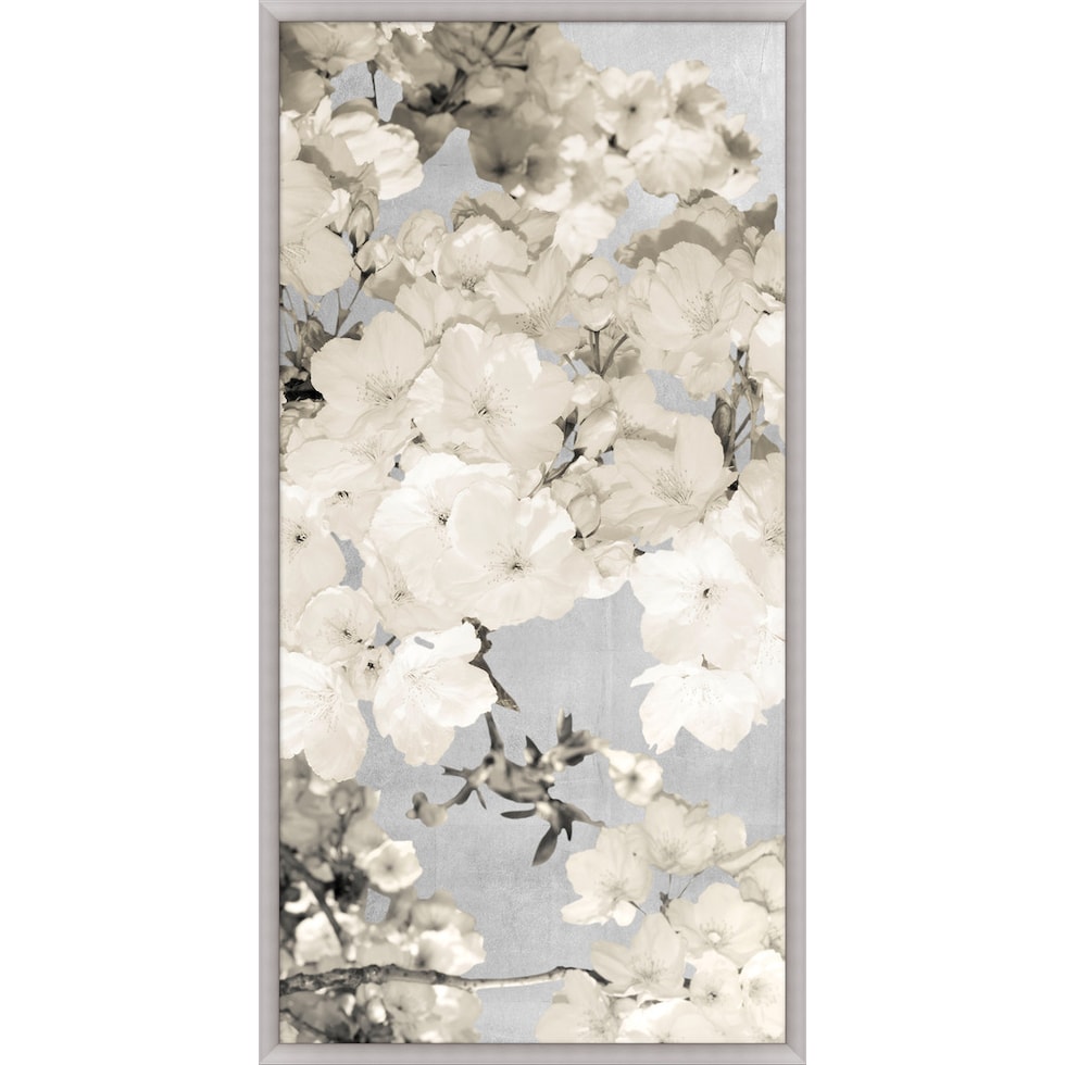 cherry blossom white gray wall art   